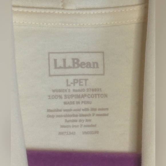 LL Bean EUC cream 100% supima cotton cardigan Size Large petite - Picture 4 of 4